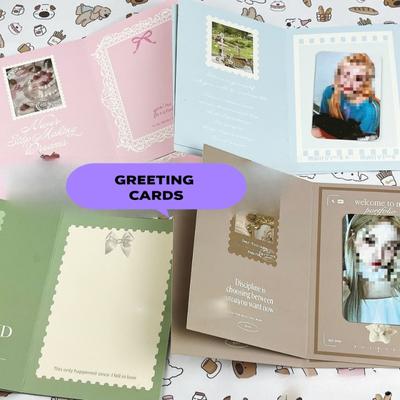 10Pcs INS Pastoral Girl Tea Party Folding Card Back Kpop 3 Inch Photo Card Sell Card DIY Packing Decorative Fixed Board