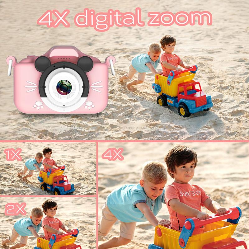 Non-Toxic Kids Camera Hd Digital Video Toddler Camera With Silicone Cover Portable Toy With 32 Gb Sd Card For Children Christmas Birthday Gift