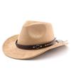 Suede Curled Brim Denim Hat for Men and Women - Ethnic Style Fedora Jazz Hat