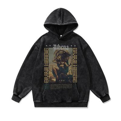Autumn And Winter Heavy Wash Hooded Sweatshirt European And American Retro Direct Print Oversize Cotton Hoodie