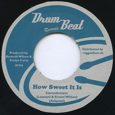 7-Zoll Schallplatte CLARENDONIANS / MICHAEL MARTIN, HIP - How Sweet It Is / Drum Beat Special RF056 Drum Beat Recor 1969 Europa Reggae, Ska & Dub