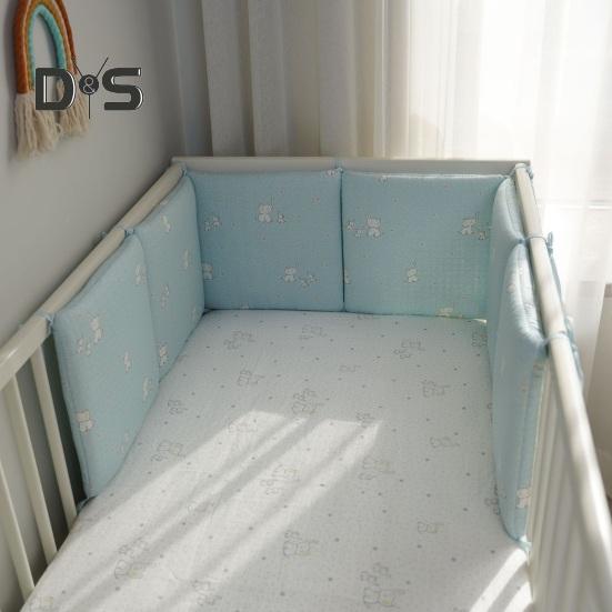 6-teilige Krippeneinlage zum Zahnen, 11,8 x 11,8 Zoll, Antikollisions-Babybett-Stoßstangenpolster, Krippenseitenschutz, Kinderbettschienenschutz