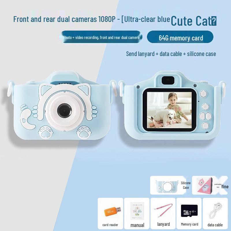 Kids' HD Camera: Dual-Lens Mini Digital Video Recorder, Perfect Birthday Gift for Girls - Campus X2-M