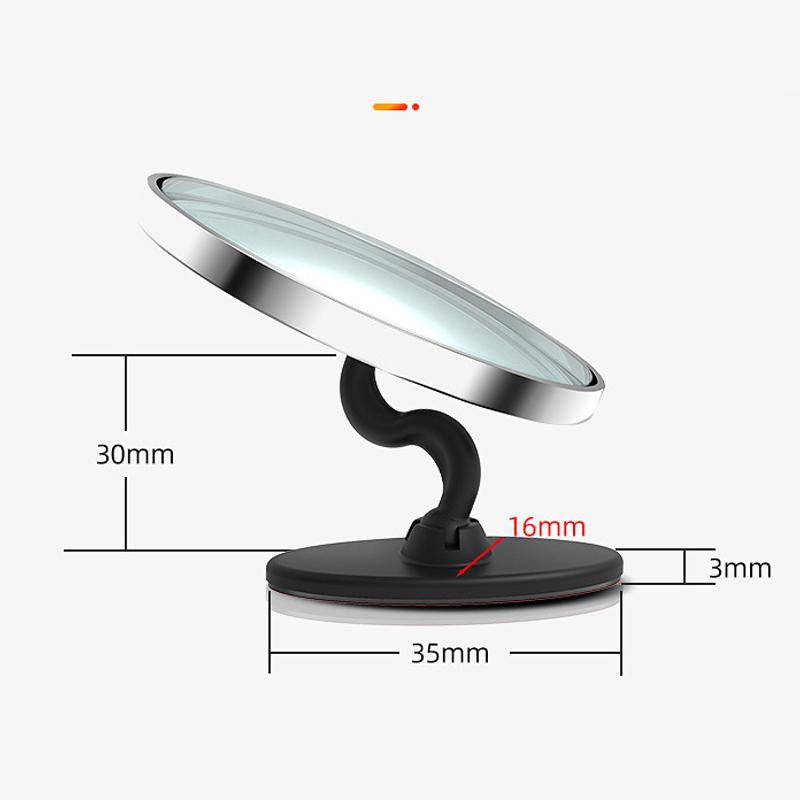 2PC Car Blind Spot Rearview Round Shape Wide-Angle 360 Degree Adjustable Universal Waterproof Car Mirror Rain Blocker Blind