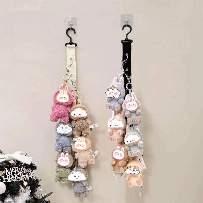 Baseball Cap Storage Organizer With Eight Clips Wall Mounted Cap Holder Closet Storage Organizer Cap Hanger Labu Doll Wall Artifact Hanging Wall Toy