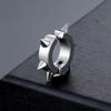 Punk Personality Sliver Color Rivet Spike Hoop Earrings for Women Men Hip-hop Street Ear Bone Clip Stainless Steel Jewelry Gifts