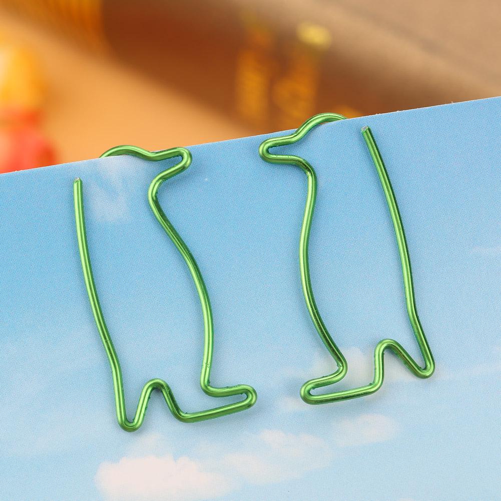 20Pcs Green Iron Penguin Shape Clip Bookmark Marking Stationery School Supplies