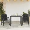 Vidaxl 3-Cz. Bistro Furniture Set with Cushions, Black, Poly Rattan