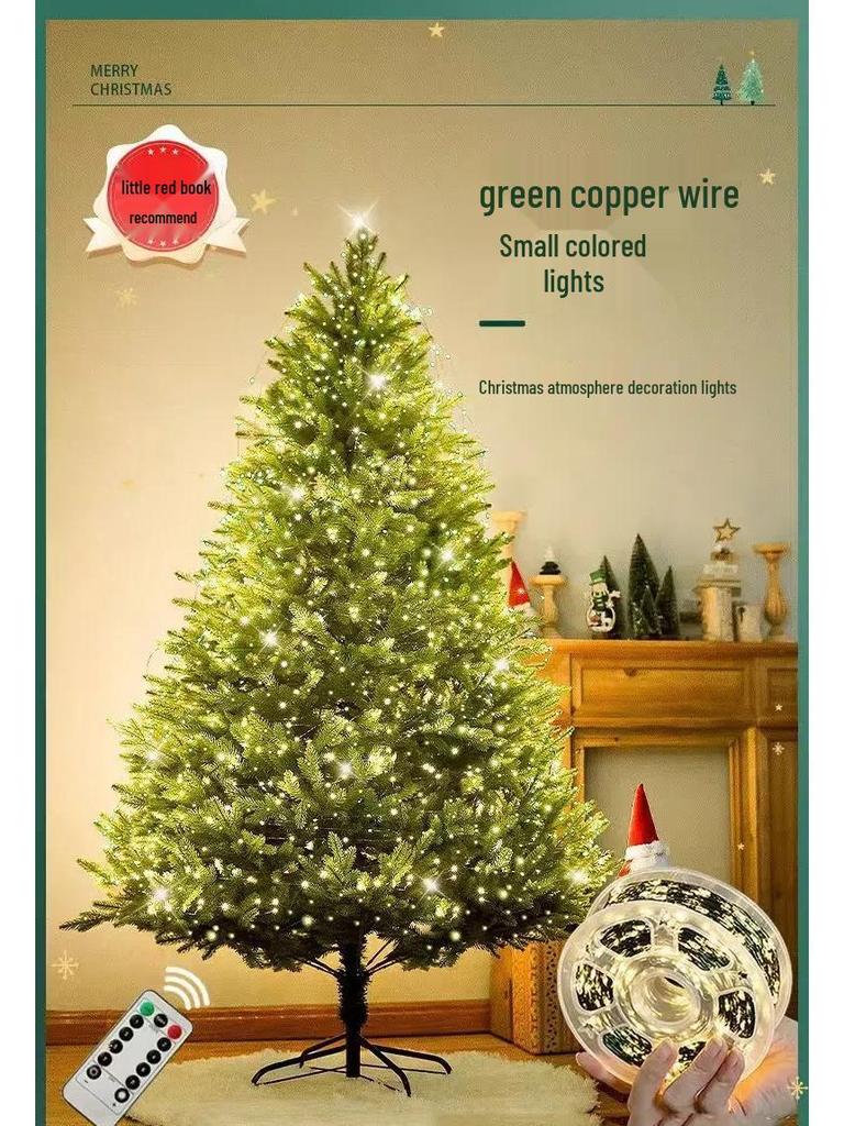 Remote Controlled Copper Wire Star Lights: Green Garland & Christmas Tree Decoration