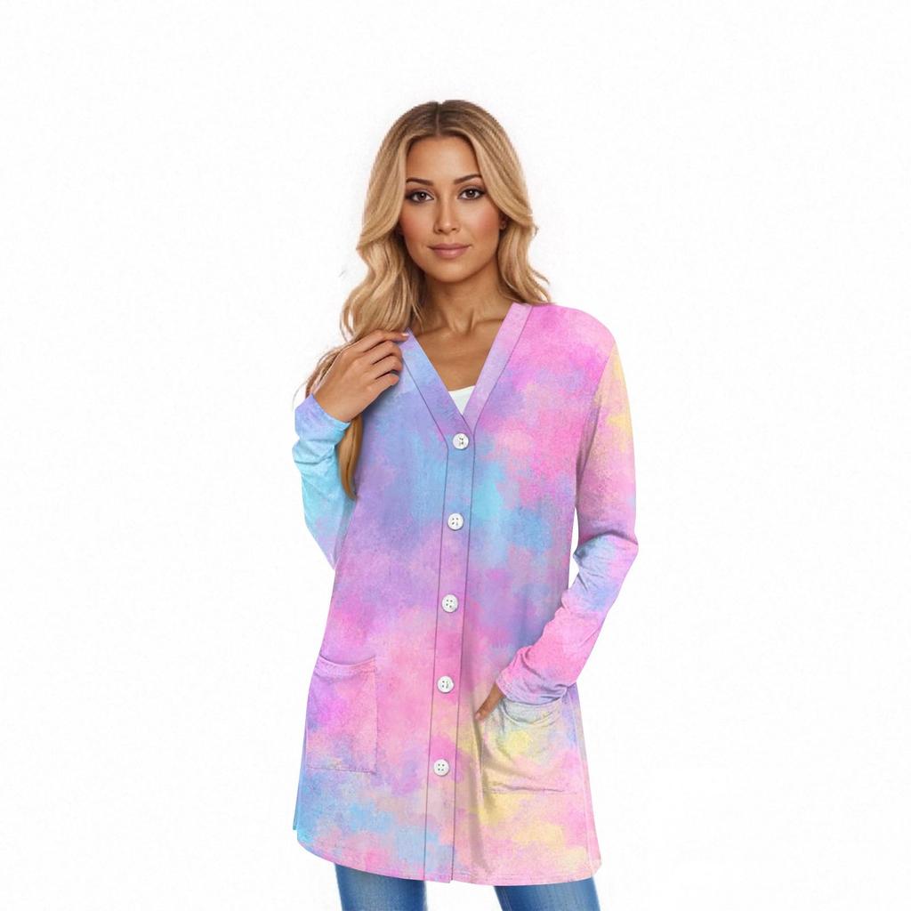 Women's Long Sleeve Cardigan Casual Jacket With Pockets Top