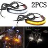2Pcs 12V LED Ring Fork Strip Lamp Flashing Blinker Motorcycle Turn Signal Light Amp DRL Amber White Moto Flasher Auto