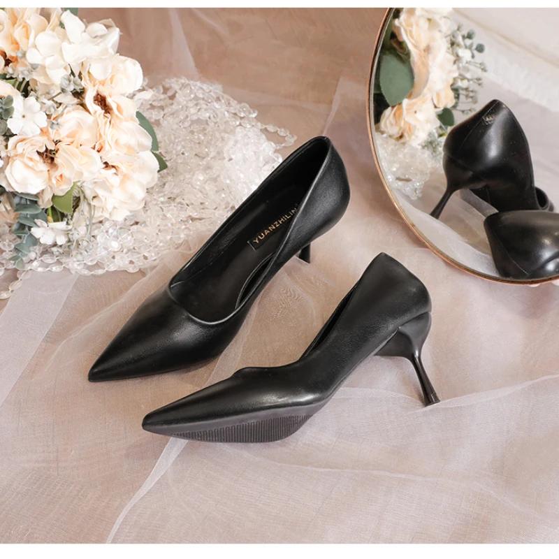 

Туфли кожаные женские туфли-лодочки сексуальные туфли на высоком каблуке остроносые женские туфли на вечеринку туфли на шпильках женские туфли на каблуках модные свадебные туфли 35