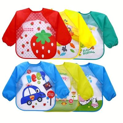 Baby Bibs New Cute Children Baby Stuff Toddler Waterproof Long Sleeve Art Smock Feeding Bib Apron for Kids 0-6 Years