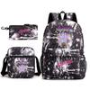 Demon Hunter Girl Group Backpack Kpop Backpack Digital Color Printing Boys And Girls School Bag Shoulder Bag Three-Piece Set