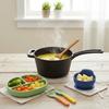 Pre-seasoned  Iron Saucepan with Lid and Long Handle Home Multi-Function Soup Pot 19cm for Restaurant Household Cooking