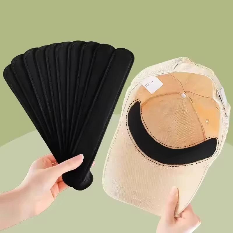 

10/40pcs Hat Sweat Absorber Stickers Summer Cap Liner Bands Sweatband Visor Hats Size Reducer Adhesive Sweat Absorbing Pads 10pcs чёрный