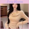 Womens Spring Top With Long Sleeves And Flower Decorations For Spring Womens Casual Layering
