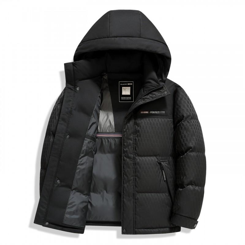 Mens Lightweight Hooded Down Jacket Winter Casual Outerwear 90% Duck Fill 550 Thin Warm Coat
