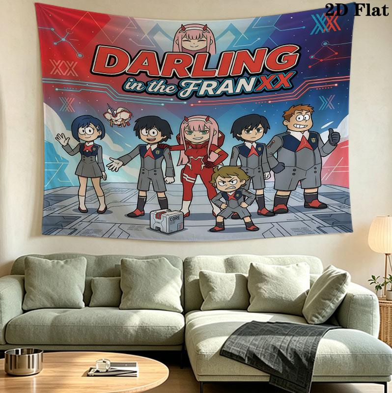 Franxx Wall Tapestry Aesthetic Wall Hanging Printed Fabric Blanket Decorative Tapestries For Bedroom Living Room Home Decor