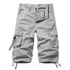Mens 3/4 Cargo Shorts Summer Casual Cotton Combat Pants Multi Pocket