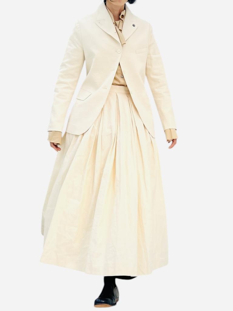 Lullakulla Bon Tuck Long Pleated Volume Skirt Pleated Skirt_Ivory