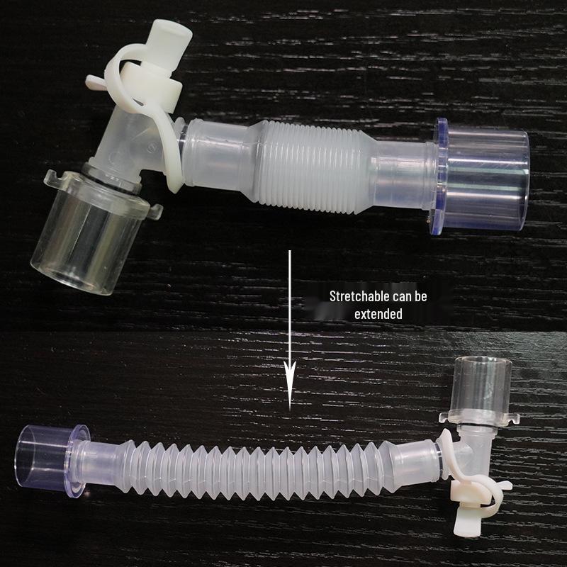 Tracheostomy L-Shaped Silicone Extension Elbow with Gooseneck Valve Connector for Ventilators