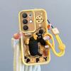 KEYSION Shockproof Case for Realme C85 5G with Lanyard Soft Silicone Cute 3D Cartoon Doll Phone Back Cover for Realme C85