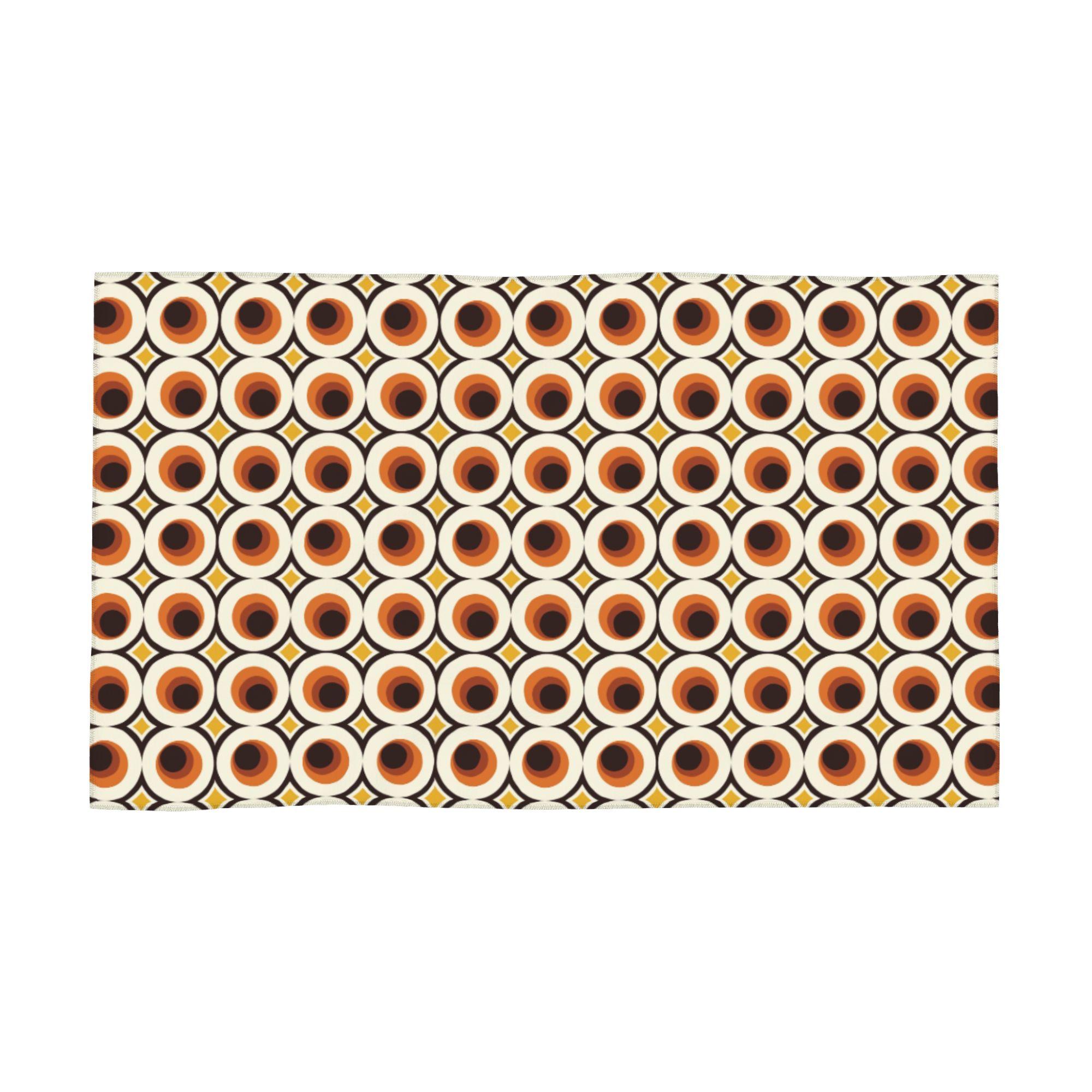 

1970s Orange Mid-Century Modern Circle 1 Soft Face Towel Quick Dry Pool Bath Cotton Towels Absorbent W40*H60(CM)