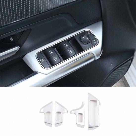 Lock Control Switch Trim Matte Silver Car Window Door For Benz GLB W247 -22