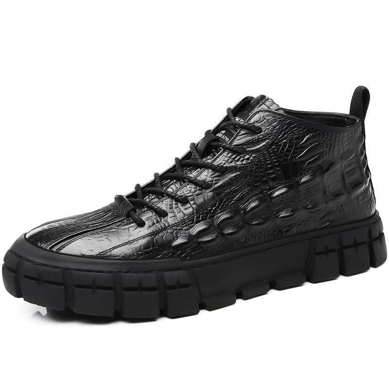 2025 new men's shoes breathable crocodile pattern casual shoes old Beijing cloth shoes men's one pedal