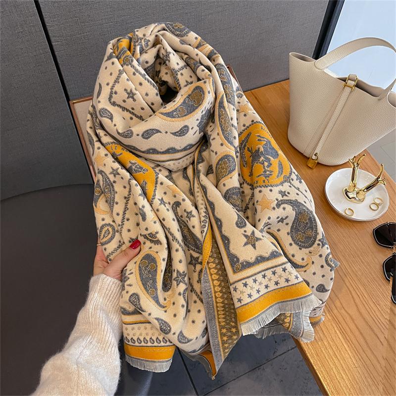 Autumn and Winter Travel Warm Cashmere Shawl Scarf Fashion Women Luxury Print Pashmina Blanket Wraps Female Poncho Bufanda