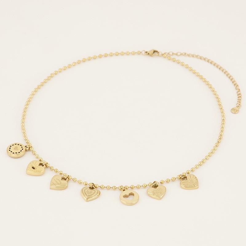 ColierMiranda Charm Oțel Inoxidabil Inimă Iubire Lanț Rezistent la Apă Chic Popular Romantic Coreean Zirconiu Cadou