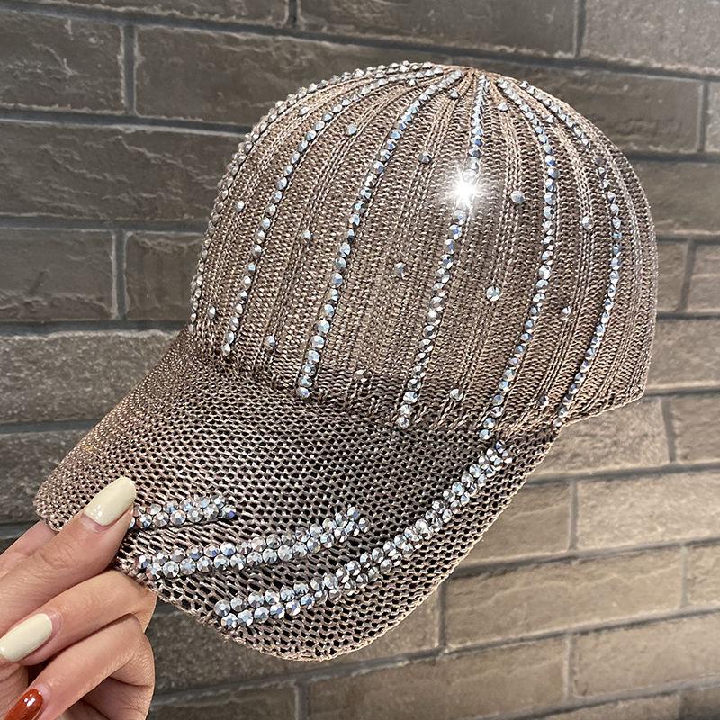 

Летняя большая бейсболка детская кепка с дышащим козырьком кепка со стразами ONE SIZE