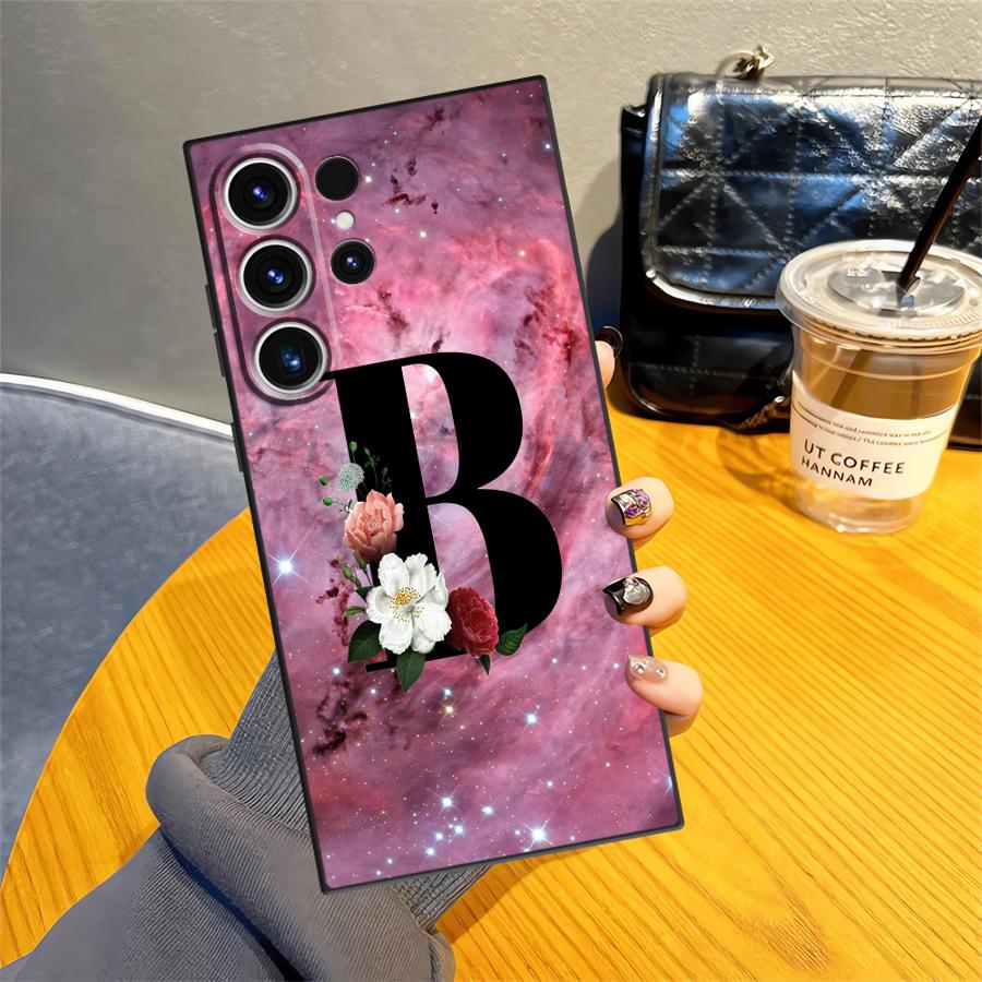 Personalized Letters Case for Samsung Galaxy S26 Ultra S24 S25 Plus S21 FE S20 Ultra S10 S9 Note 20 8 9 10 S23 Funda Phone Cover