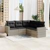 VidaXL Garden Lounge Set 5 Pcs with Light Grey Cushions Wicker 3218942