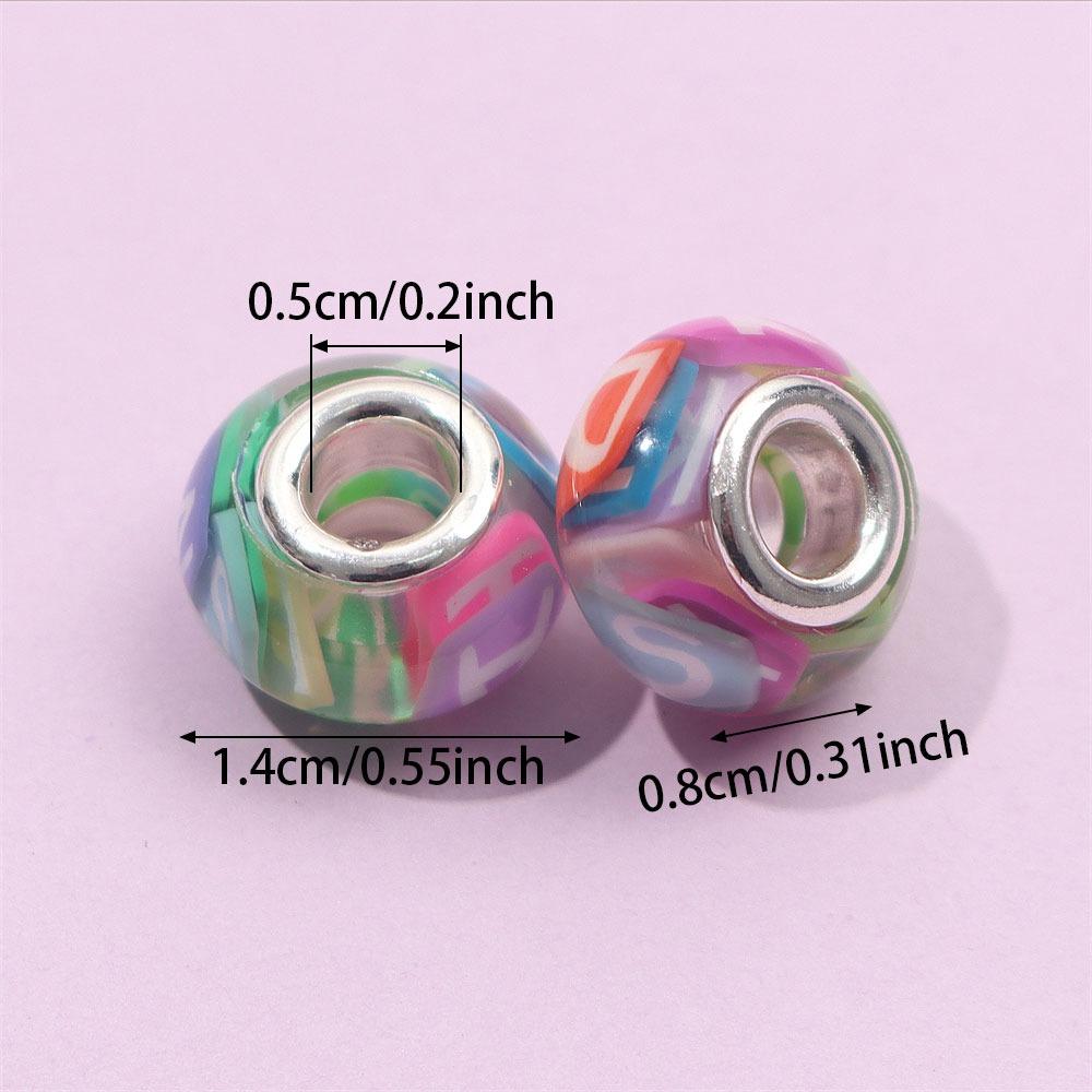 30/50/100pcs Letter Large Hole Beads European Craftsmanship Beads Large Hole Interval Beads DIY Jewelry Bracelet Necklace Earrings Jewelry Making