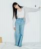 Covernat Woman Straight Denim Pants Light Blue