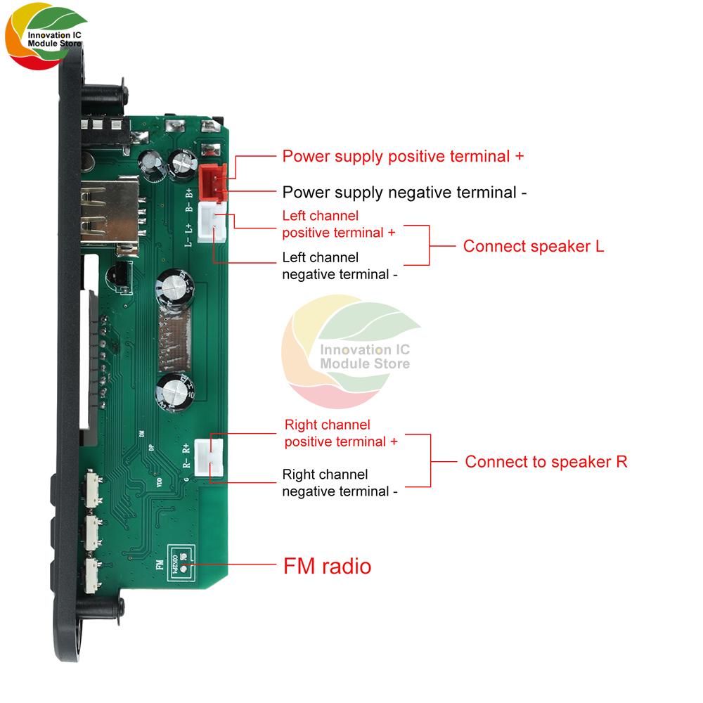 DC 12V MP3 BT Decoding Board Car Audio MP3 Decoder Power 2 * 50W with Amplifier Decoding Board