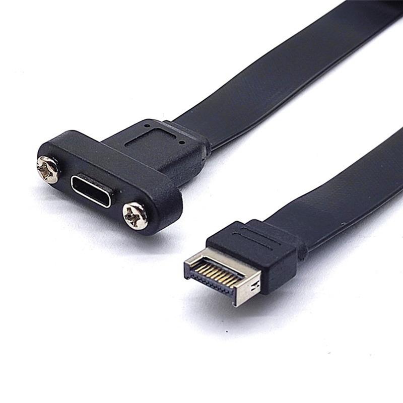 ABMH-USB 3.1 Front Panel Header Type E Male To Type C Female Connector Motherboard Expansion Cable Transfer Wiring