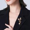 Women Brooch Sparkling Cubic Zirconia Imitation Pearl Decor Tulip Design Lapel Pin Sweater Scarf Holder Jewelry Accessories