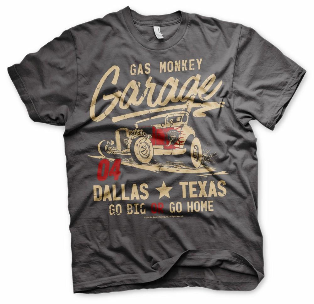 Official Gas Monkey Garage Go Big or Go Home Dark Grey TShirt Unisex T-Shirt