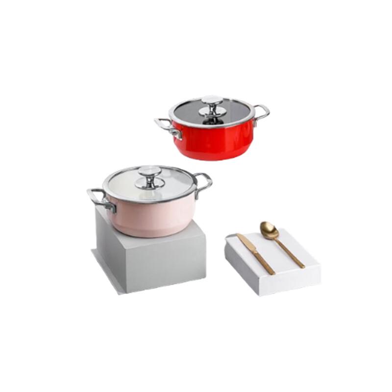 Sohome Roman Enamel 304 Stainless Steel Double-Handle Soup Pot