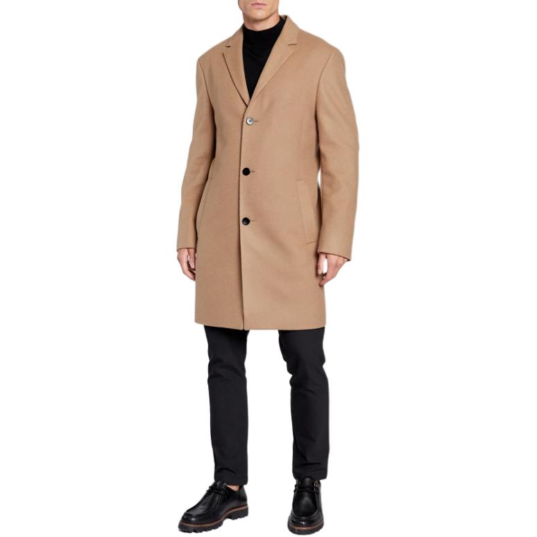 Calvin Klein Coats Men's Camel Lapel Moderate Straight Fit K10K110462-AEH