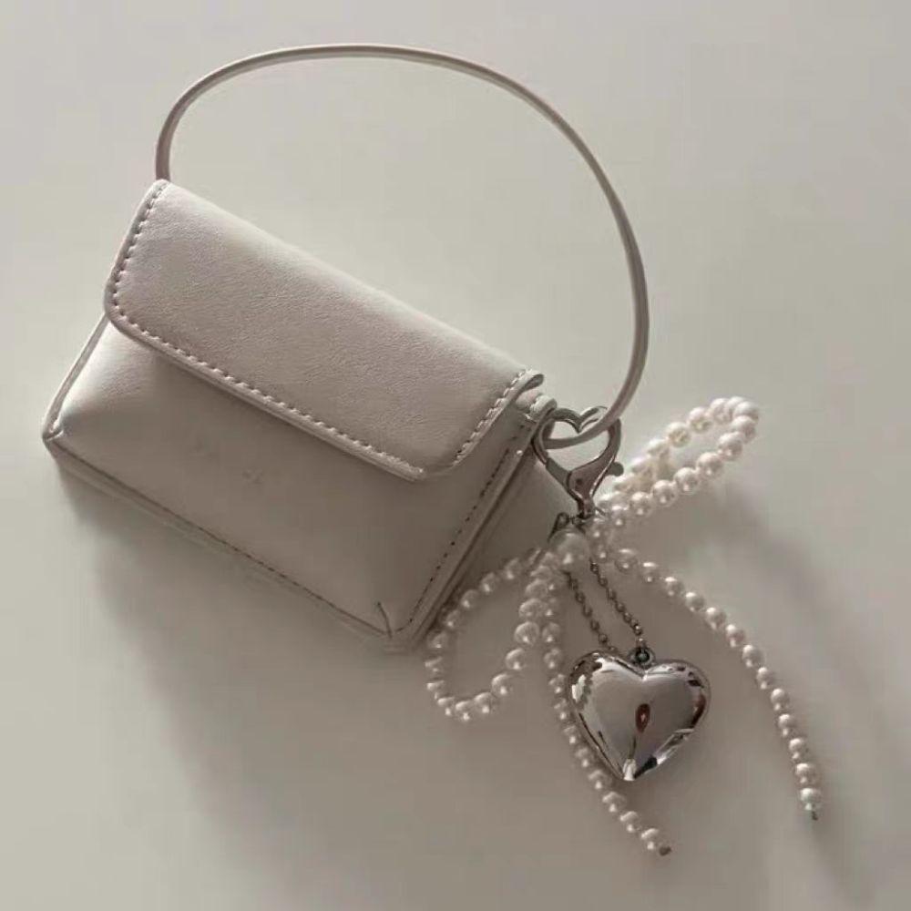 Phone Charms Heart Phone Chains Bag Pendant Pearl Bow Phone Charms Pendant  Bag Ornaments