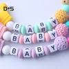 M&M Koala Letter Beads Silicone Teether Bracelet Teething Soother Pacifier Clip