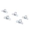 5pcs L Track Double Lug Threaded Stud Nut Fitting M10x20mm for Truck Bed Trailer Cargo Control Pickup RV ATV Silver