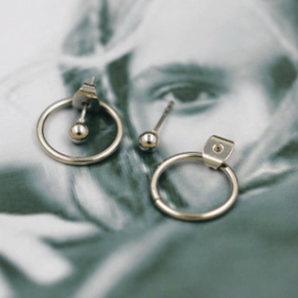 2024 New Fashion Jewelry Punk Style Gold Color Geometric Round Circle Stud Earrings Best Gift For Women Girl Wholesale