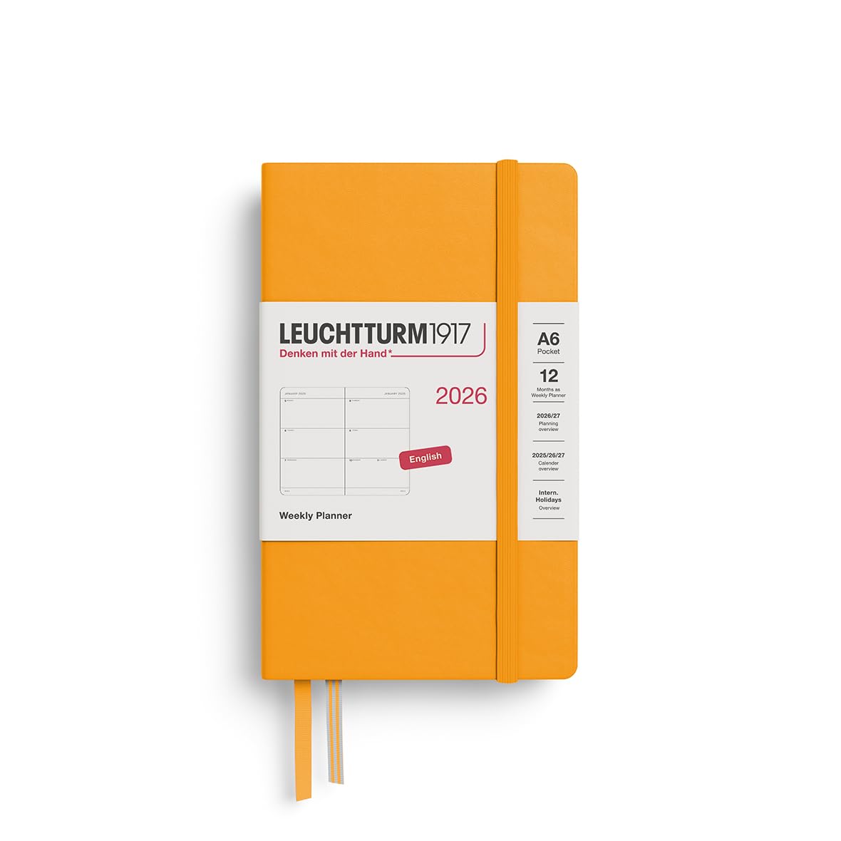 

Leuchtturm 2026 January Rising Officially Imported Planner, Start, A6, Weekly, Horizontal, Sun, 372725,