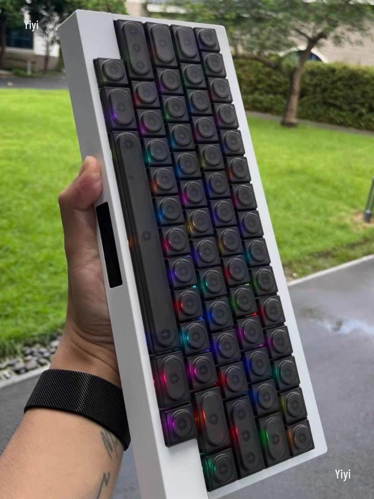 Retro Frosted Transparent PC Keycaps for Wireless Backlit Keyboards