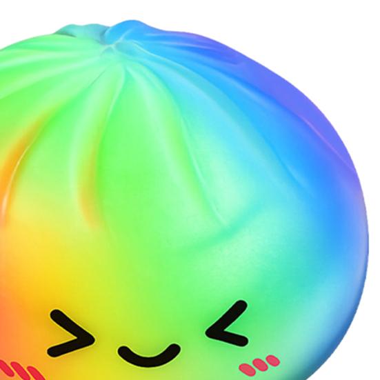 Colorful Steamed Bun Squeeze Toy Cute Slow Rising Fidget for Stress Relief Soft Non-Sticky Decompression Gadget for Kids Adults